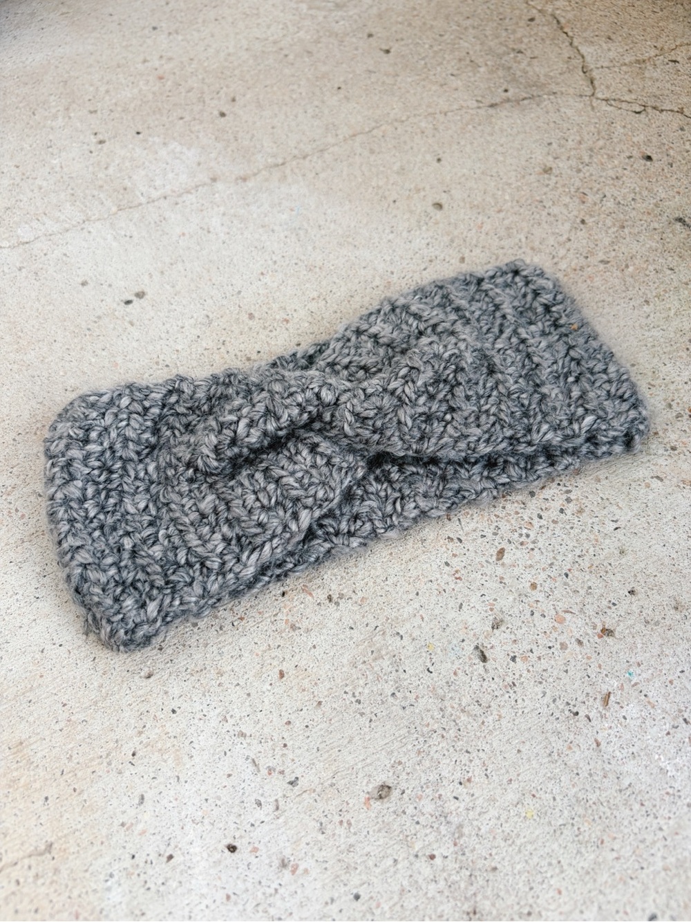 Handmade Cozy Grey Headbands with Twist Detail - 3 available